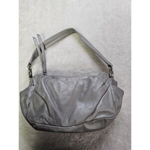 Coach Silver Hobo Shoulder Bag Signature C Logo Pattern Purse